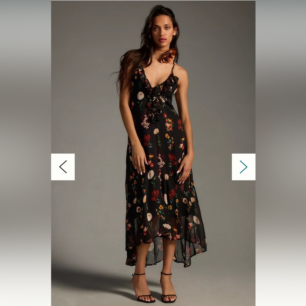 Anthropologie Maeve V-neck Ruffle Floral Dress